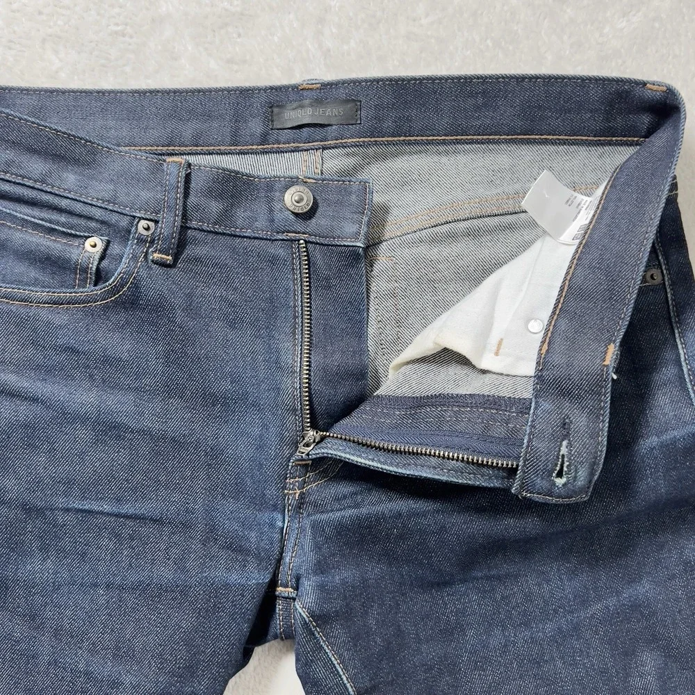 Uniqlo Japanese Selvedge Jeans Kaihara Slim Straight Mens Sz 31x34 Actual 32x30